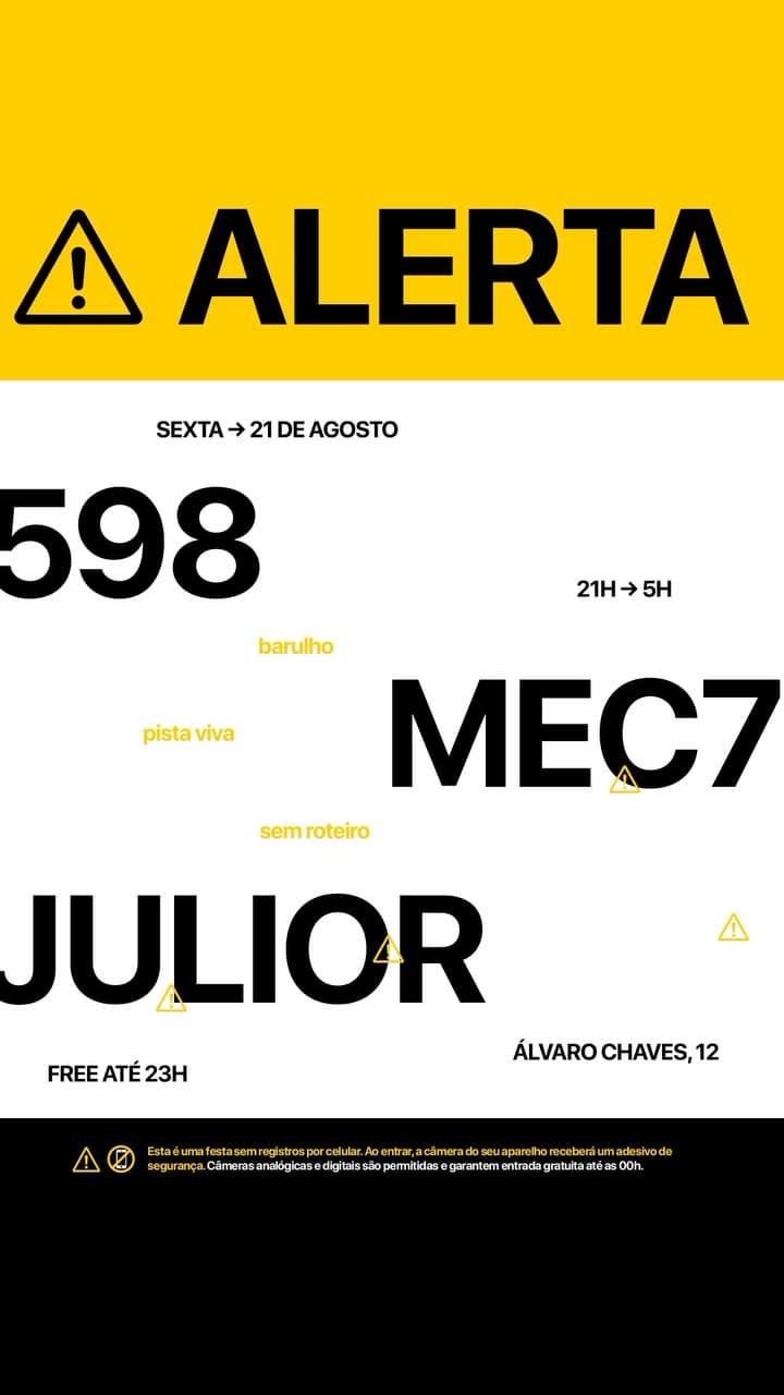 Flyer de 598, mec7.set e juliorlixo