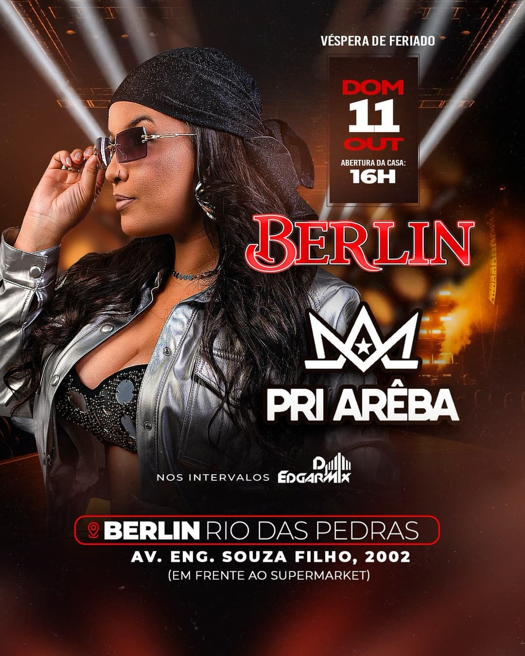 Flyer de Pri Areba e DJ Edgar Mix