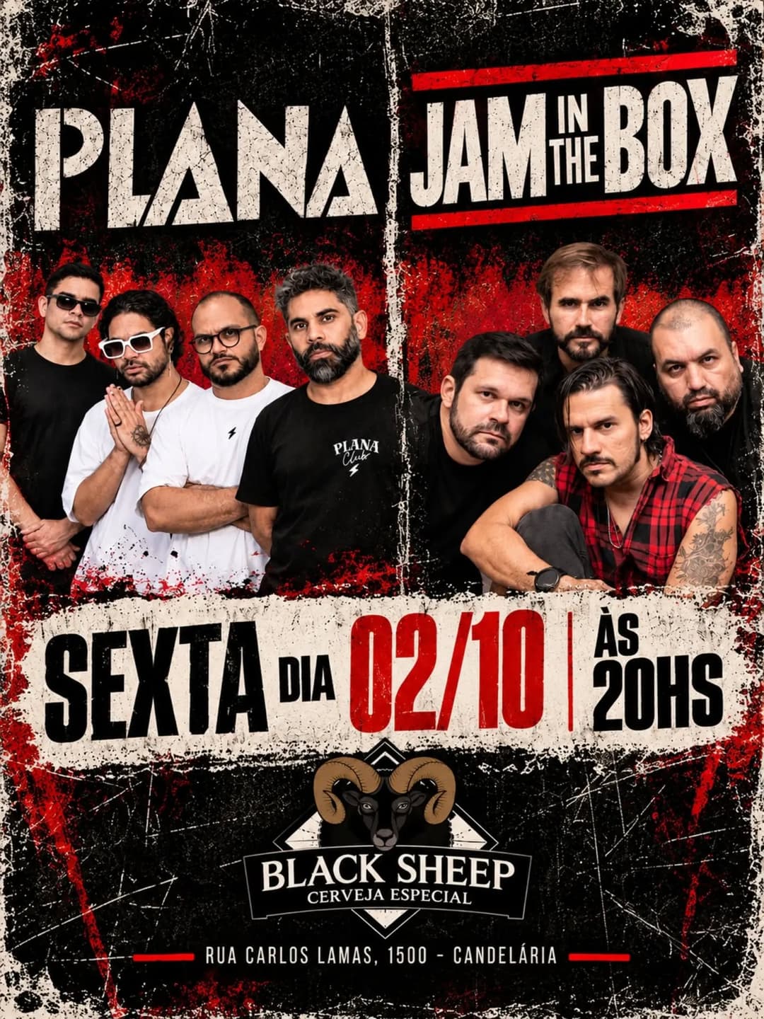Flyer de Plana e Jam in The Box
