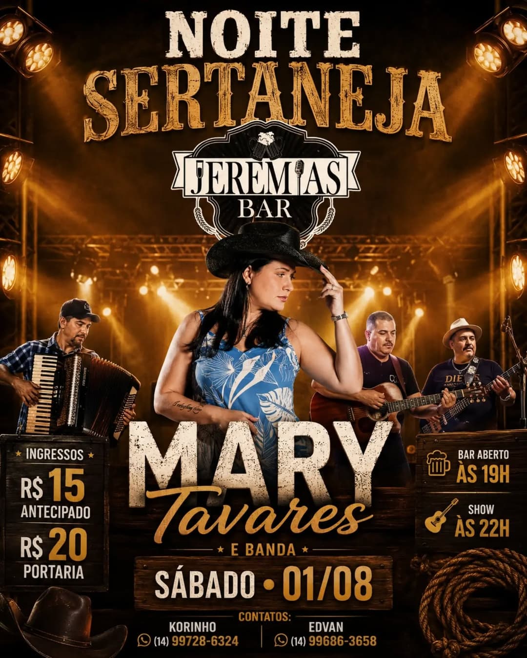 Flyer de Mary Tavares e Banda