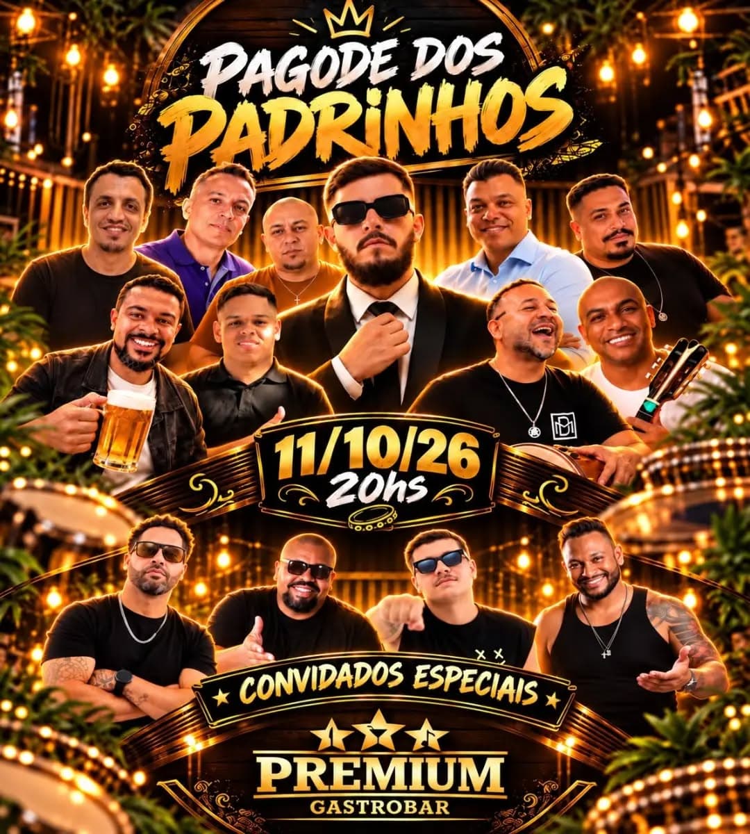Flyer de Fabio Xote e Pagode dos Padrinhos