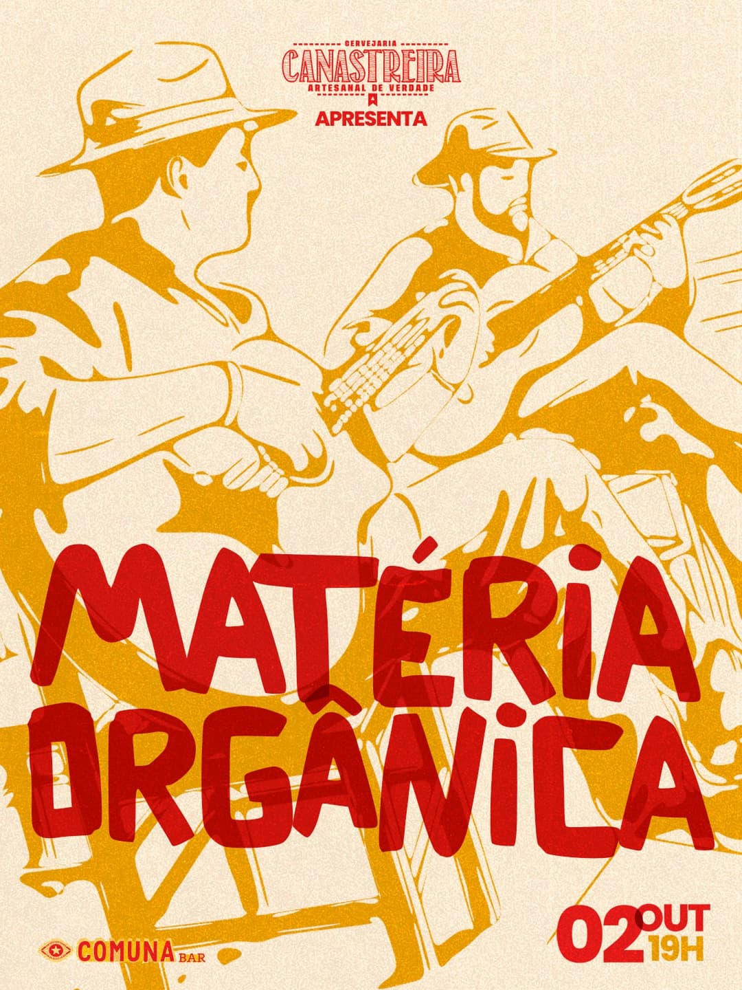 Flyer de Matéria Orgânica Terra Música e Canastreira