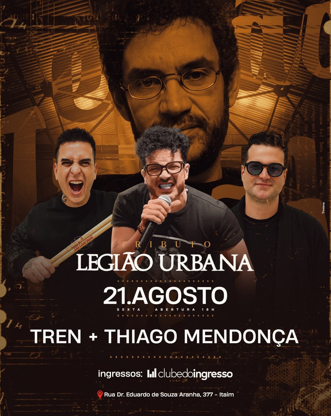 Flyer de Tren e Thiago Mendonça