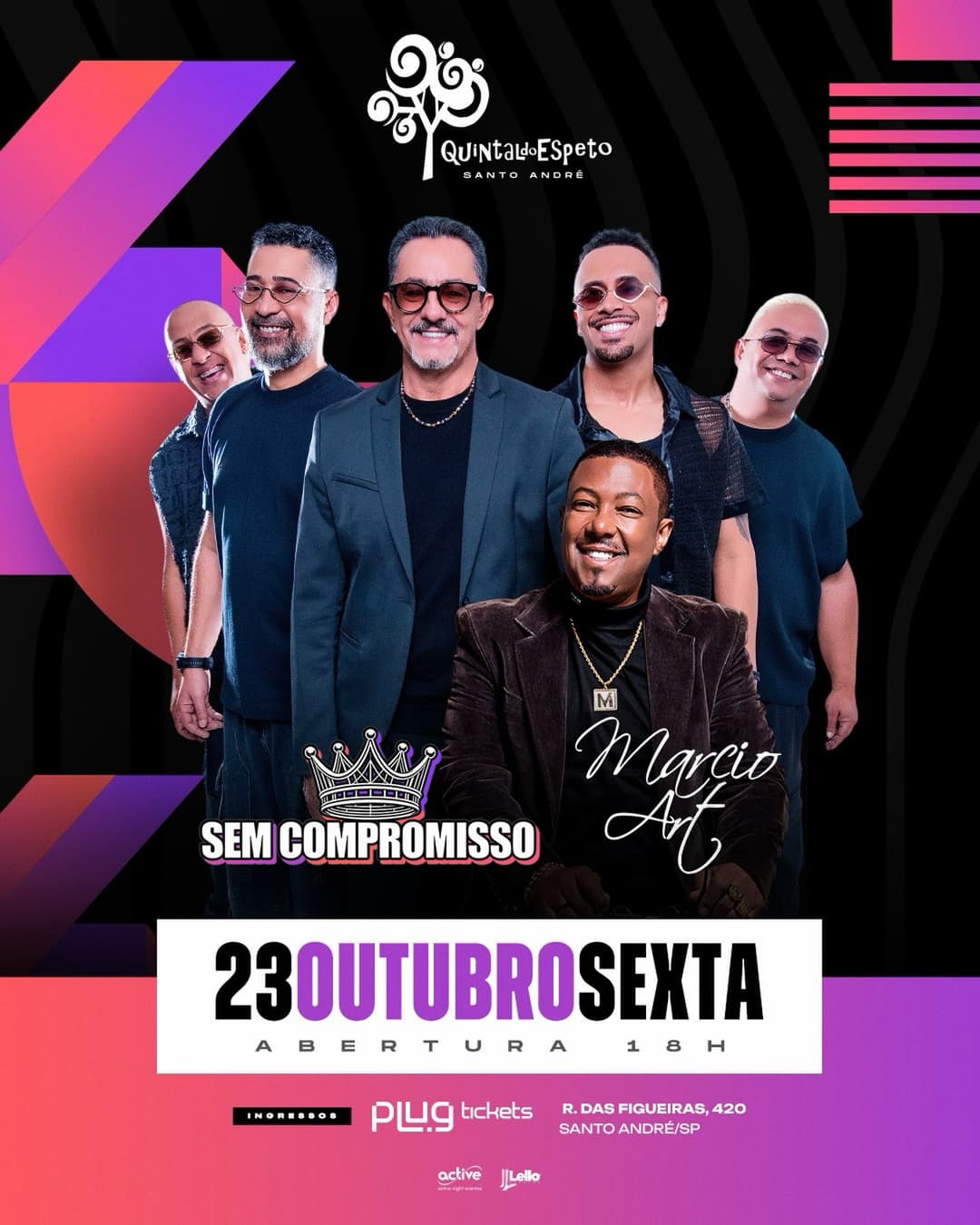 Flyer de Grupo Sem Compromisso, Marcelinho Freitas e Márcio Art