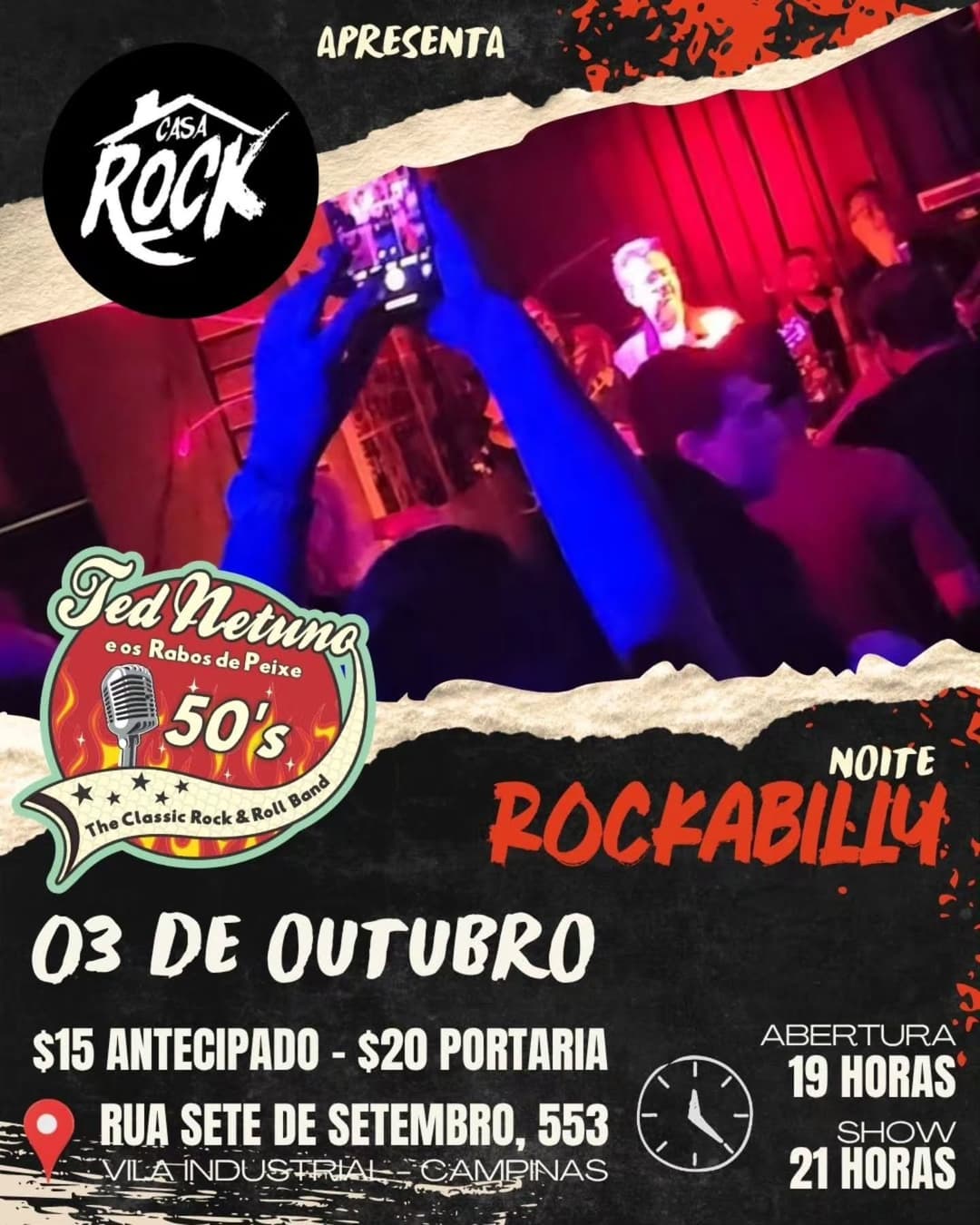Flyer de Ted Netuno e os Rabos de Peixe