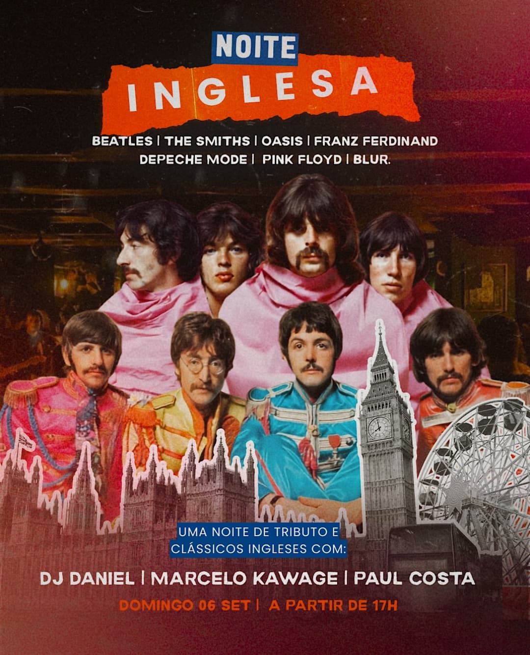 Flyer de DJ Daniel, Marcelo Kawage e Paul Costa
