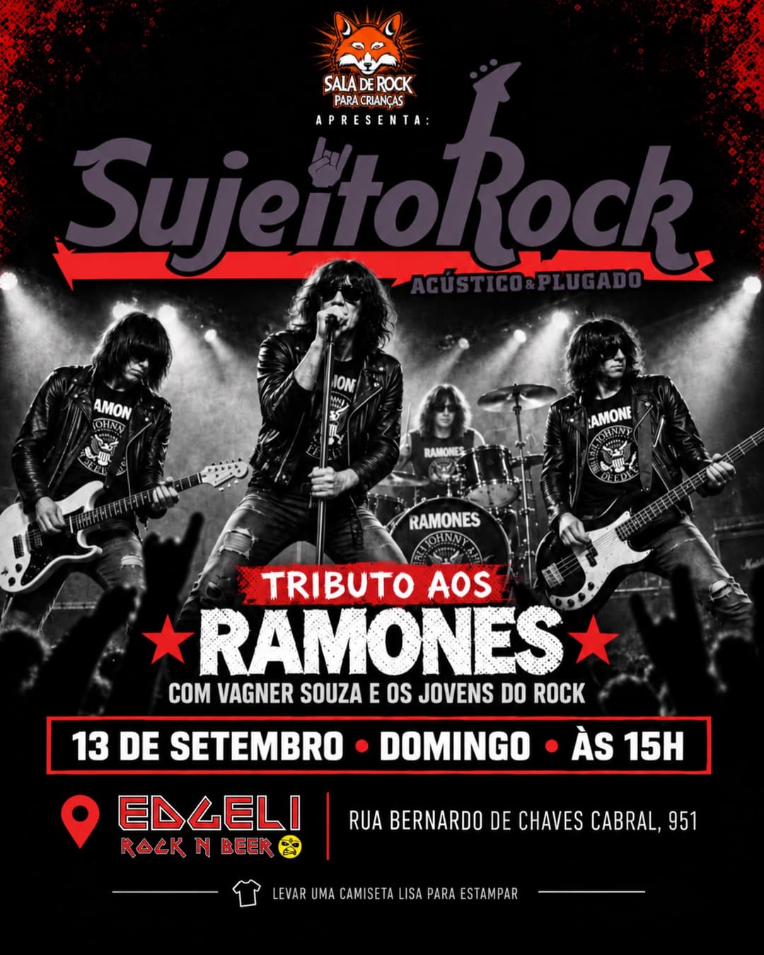 Flyer de Sujeito Rock e Vagner Souza e os Jovens do Rock