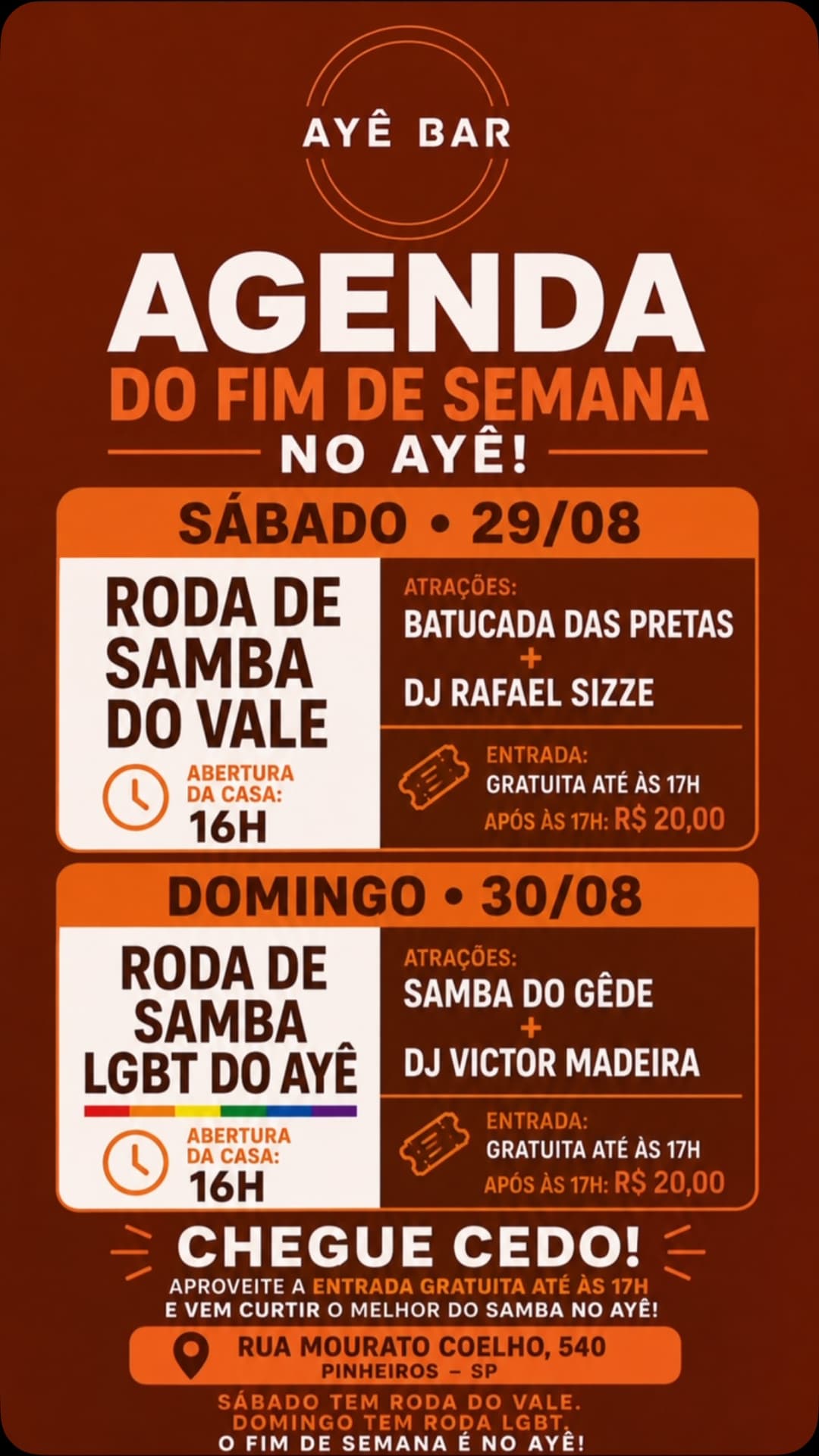 Flyer de Samba do Gêde e mais 2 artistas