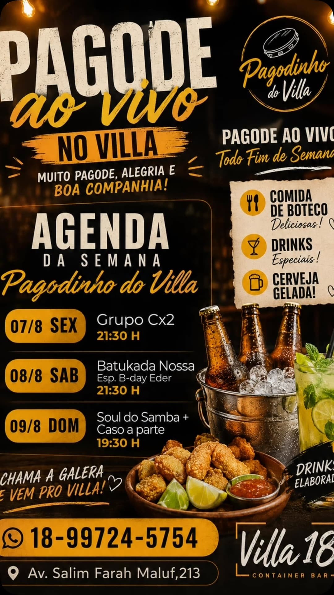 Flyer de Samba do Caixa e Grupo Soul do Samba