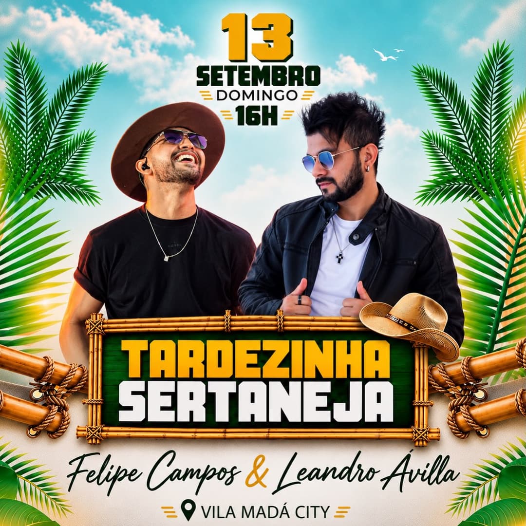 Flyer de Felipe Campos e Leandro Ávilla
