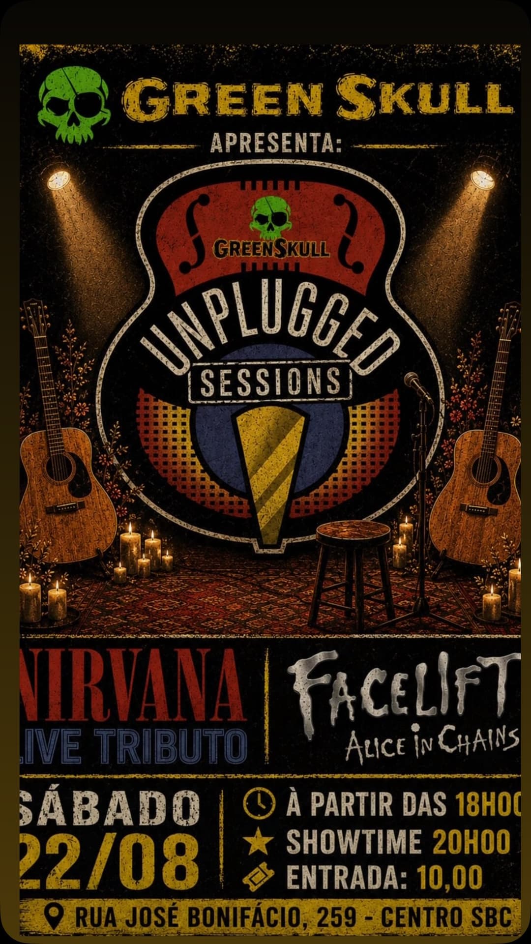 Flyer de Nirvana Live Tributo e Facelift