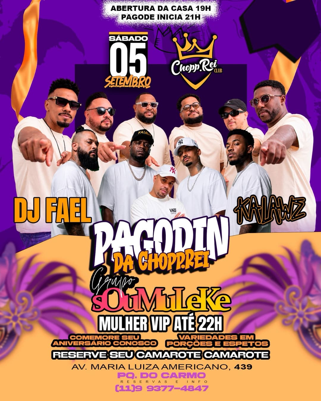 Flyer de Pagodin da Chopp.Rei e mais 3 artistas