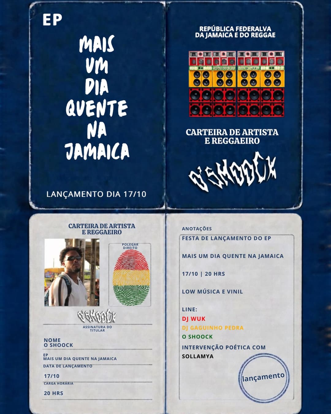 Flyer de O Shoock, DJ WuK e Dj Gaguinho Pedra