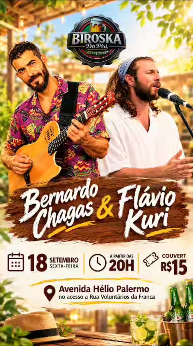 Flyer de Bernardo Chagas e Flávio Kuri