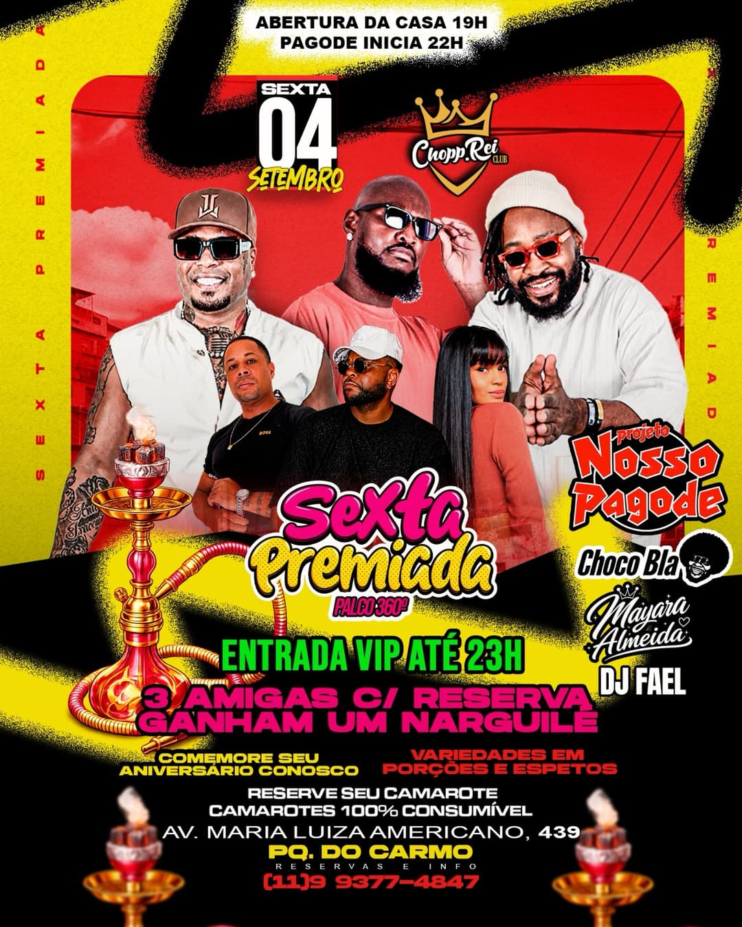 Flyer de Mayara Almeida, Projeto Nosso Pagode e mais 3 artistas