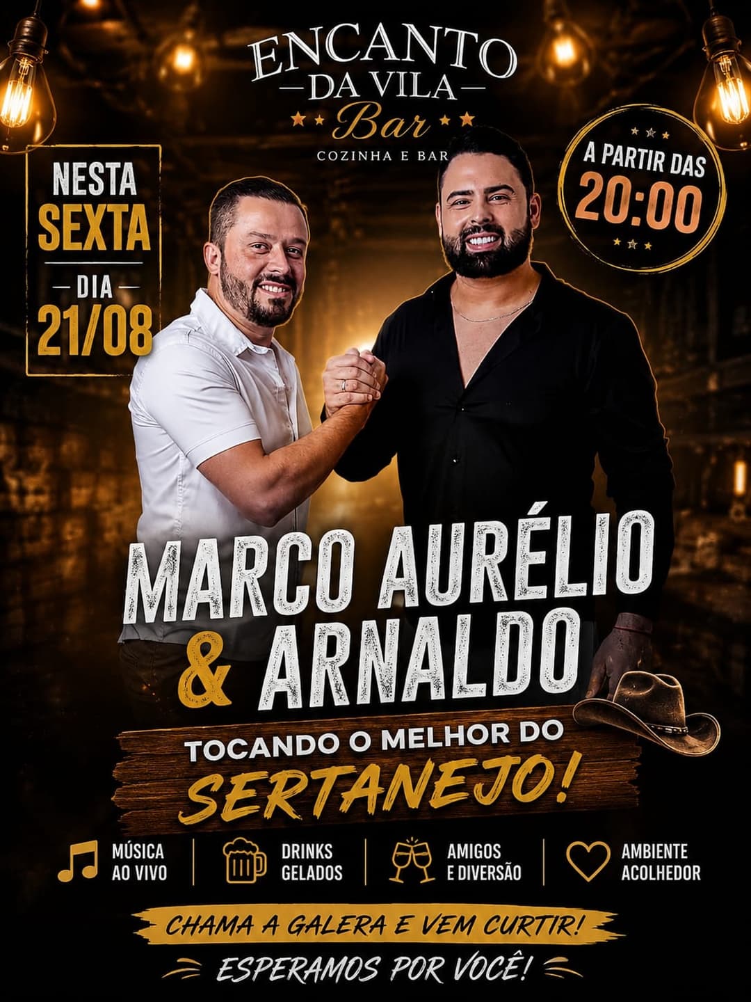 Flyer de Marco Aurélio & Arnaldo