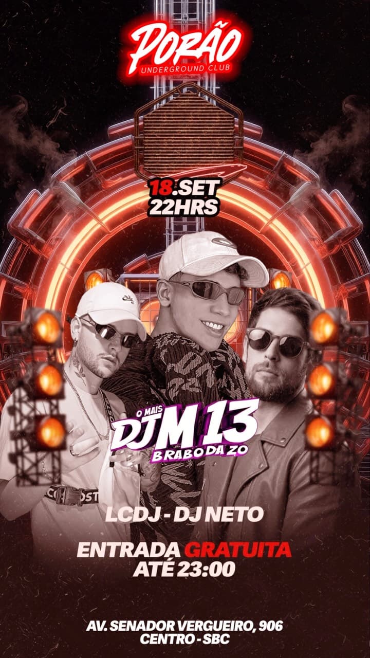 Flyer de EME13, DJ Neto e LCDJ