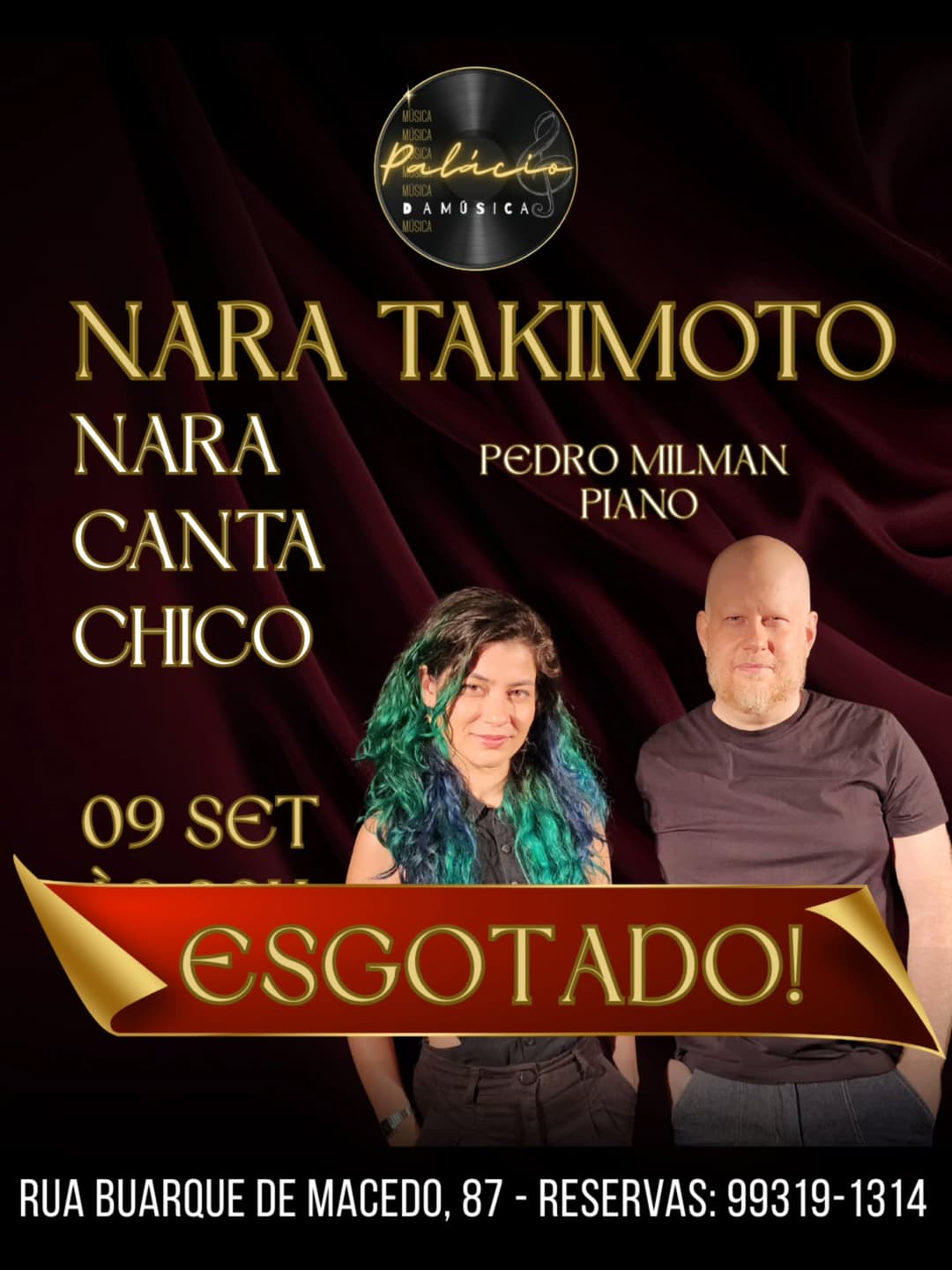 Flyer de Nara Takimoto e Pedro Milman