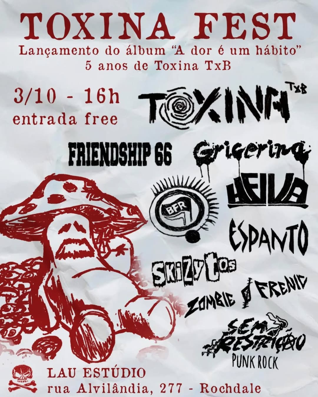 Flyer de Friendship 66, Sem Restrição e mais 7 artistas