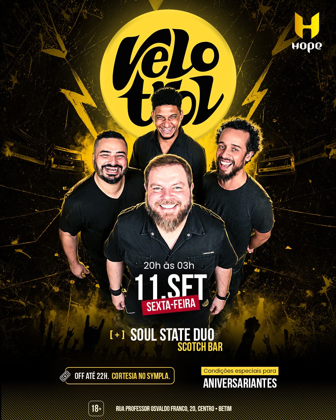 Flyer de Velotrol e Soul State Duo