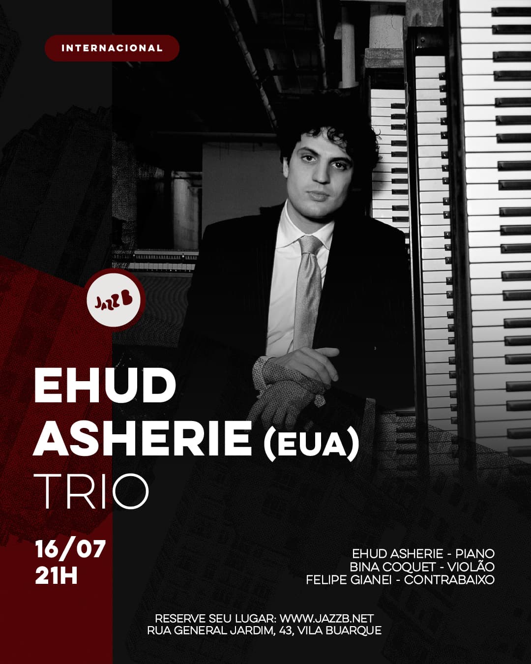 Flyer de Ehud Asherie Trio