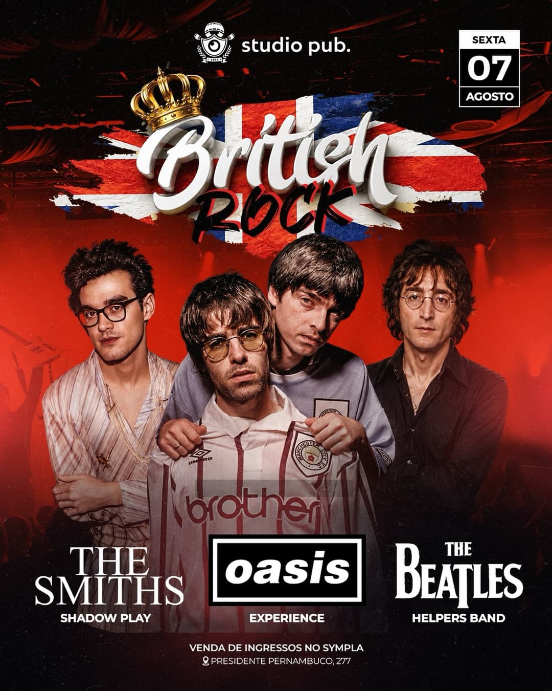 Flyer de Helpers Band, Oasis Experience e Shadow Play