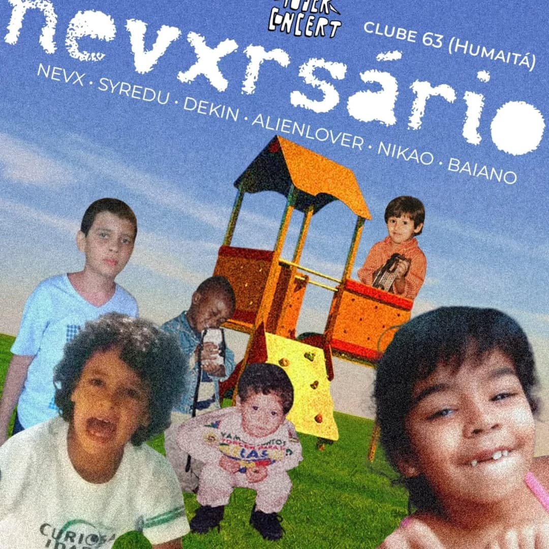 Flyer de Nikão, NEVX, Syredu, Dekin, ALIENLOVER e Baiano