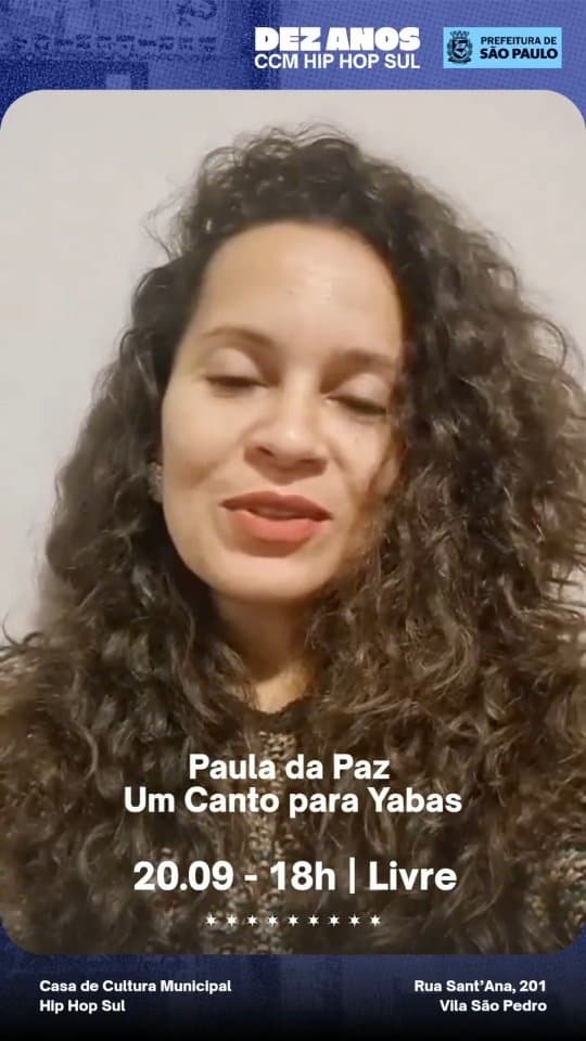Flyer de Paula da Paz