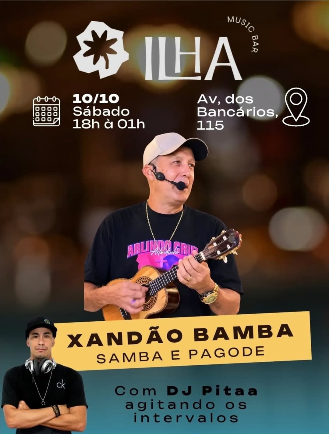 Flyer de Xandão Bamba e DJ Pitaa