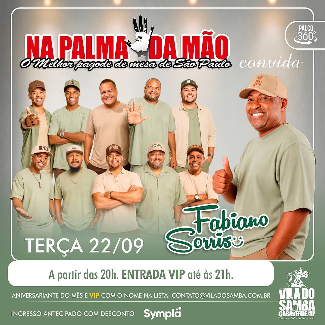 Flyer de Na Palma da Mão, Paulo Souza e Fabiano Sorriso