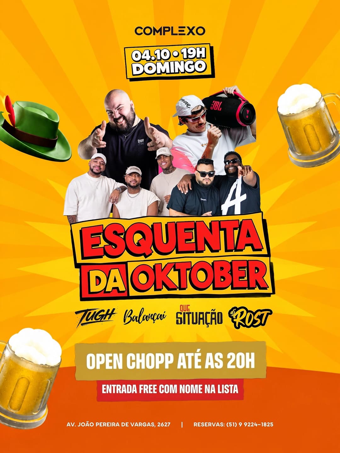 Flyer de Grupo Que Situação, DJ TUGH, Balançai e DJ Rost