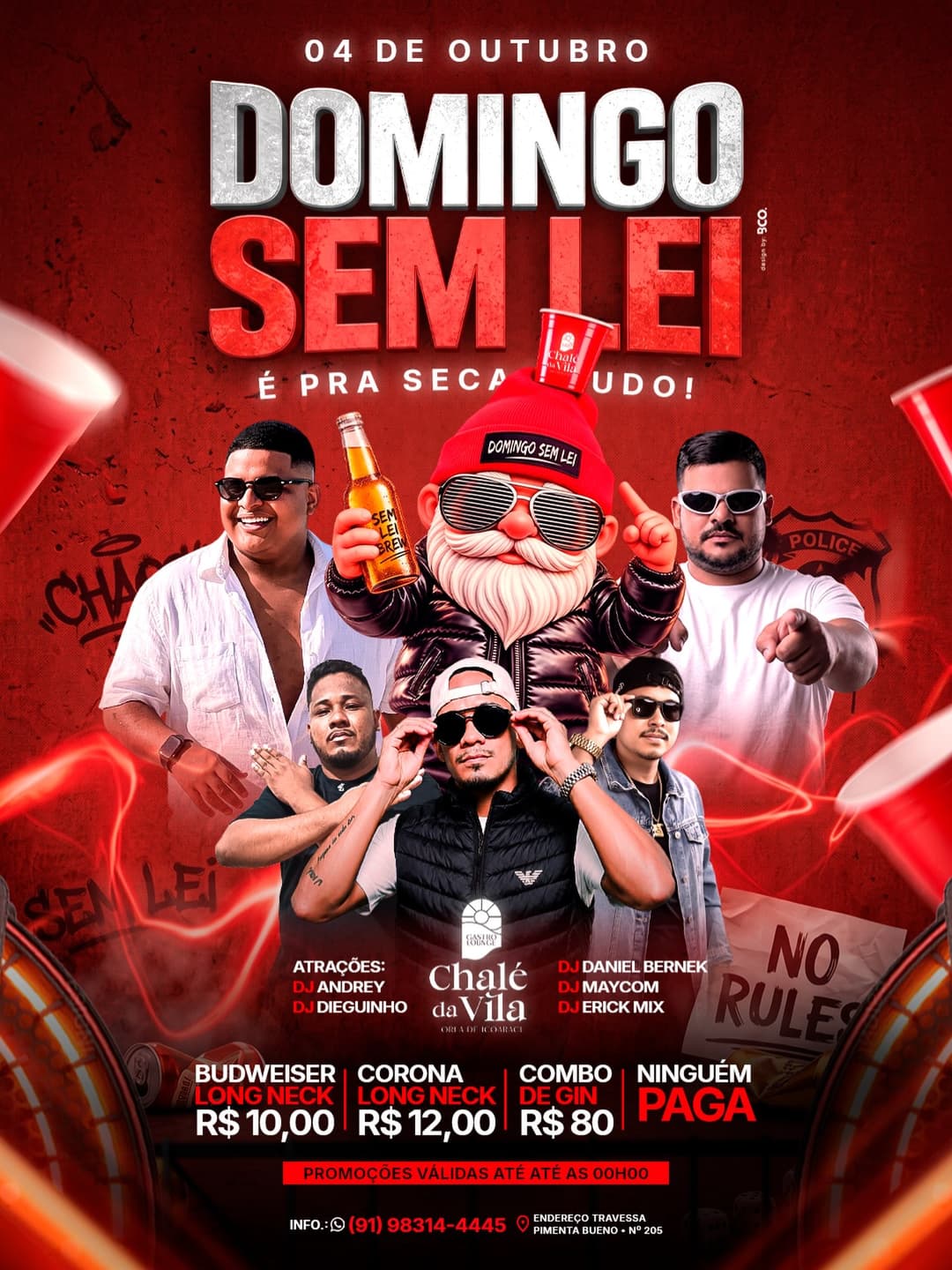 Flyer de Andrey Galvão, Dieguinho Santos e mais 3 artistas