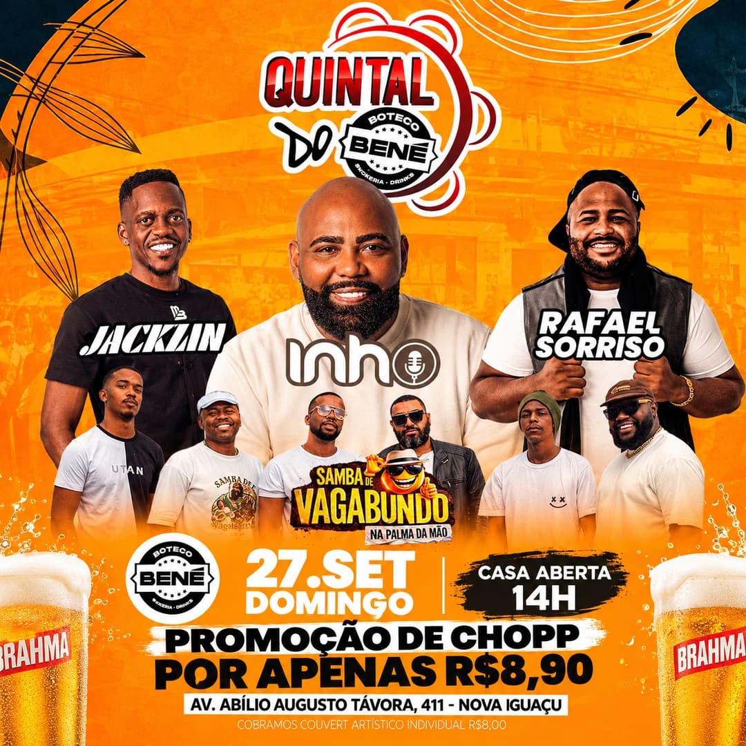 Flyer de Jackzin, Rafael Sorriso e Samba de Vagabundo