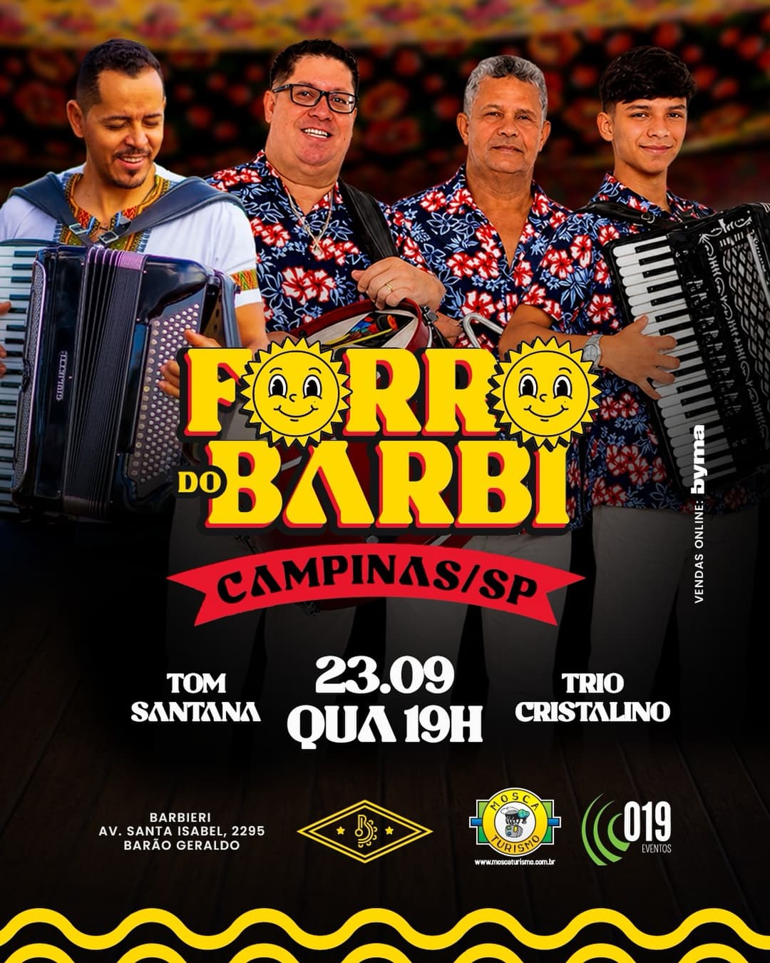 Flyer de Tom Santana e Trio Cristalino