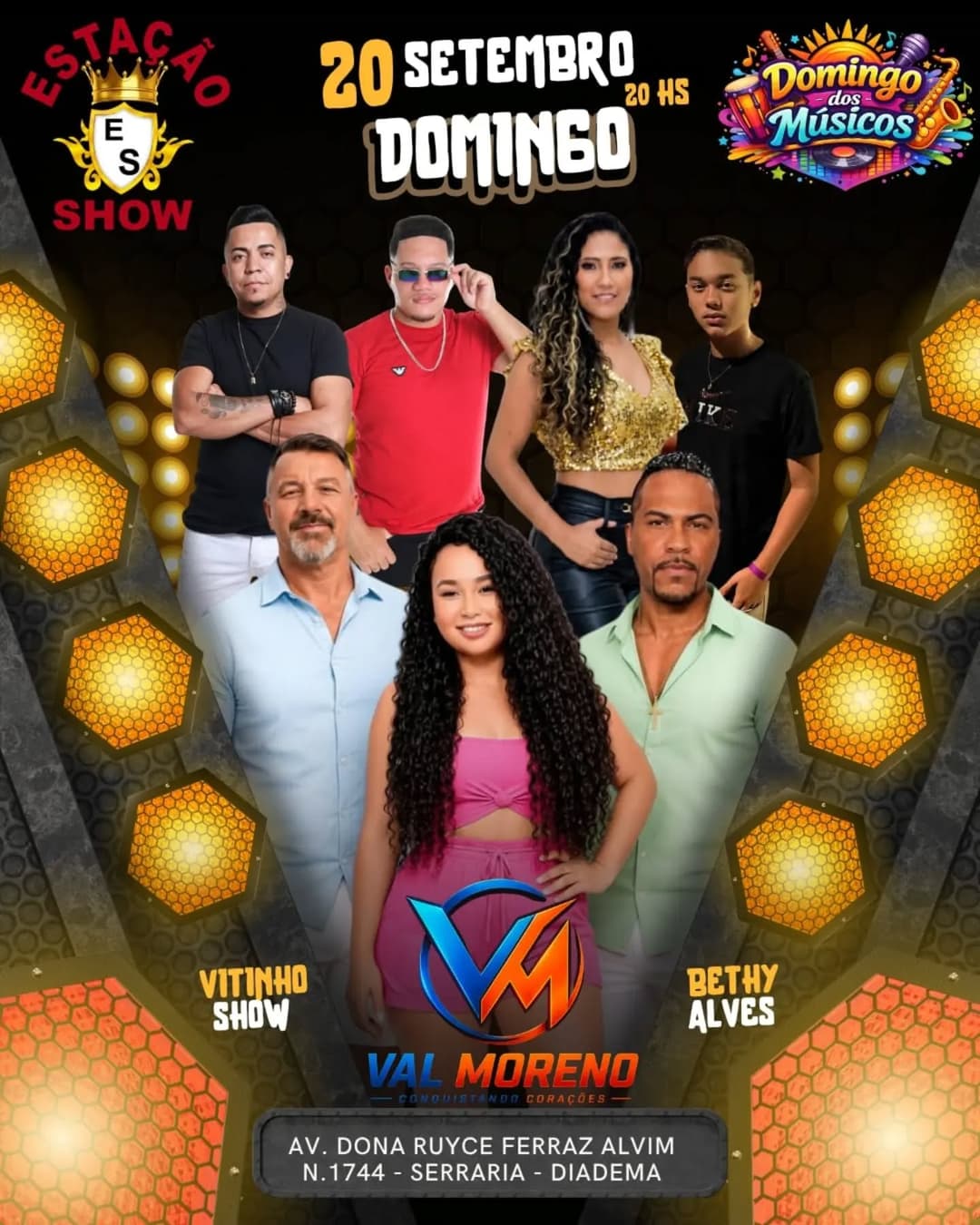 Flyer de Vitinho Show, Val Moreno e Bethy Alves