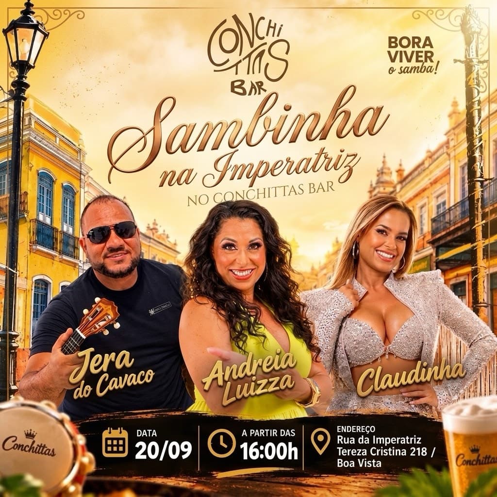 Flyer de Jera do Cavaco, Andreia Luizza e Claudinha