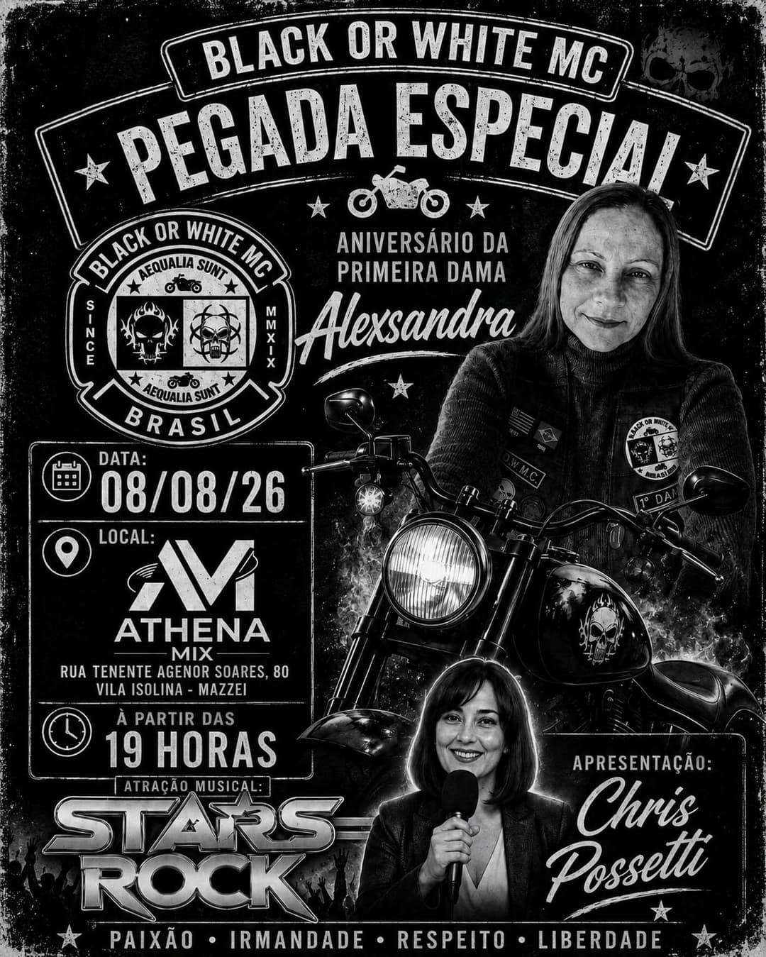Flyer de Stars Rock e Chris Possetti