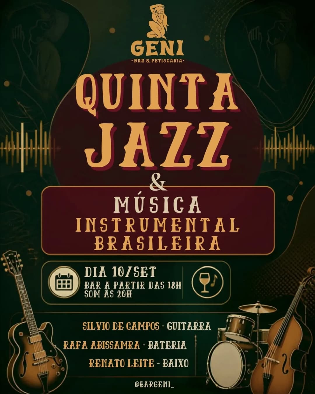 Flyer de Silvio de Campos, Rafael Abissamra e Renato Leite