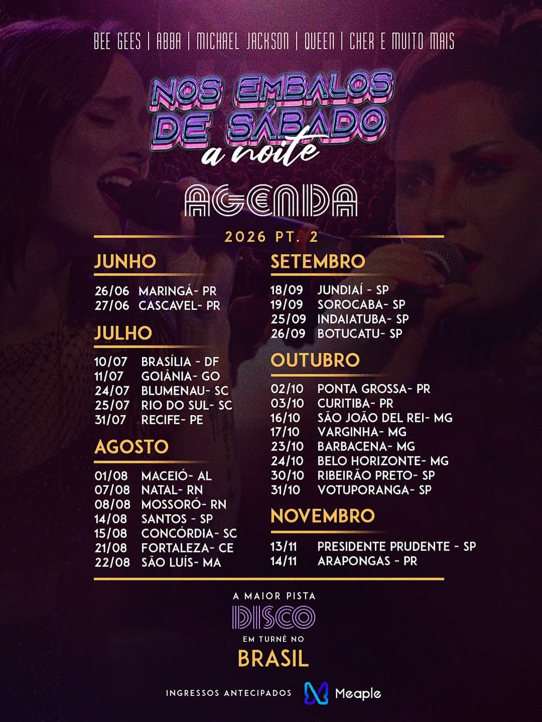 Flyer de Nos Embalos de Sábado a Noite e Embalos