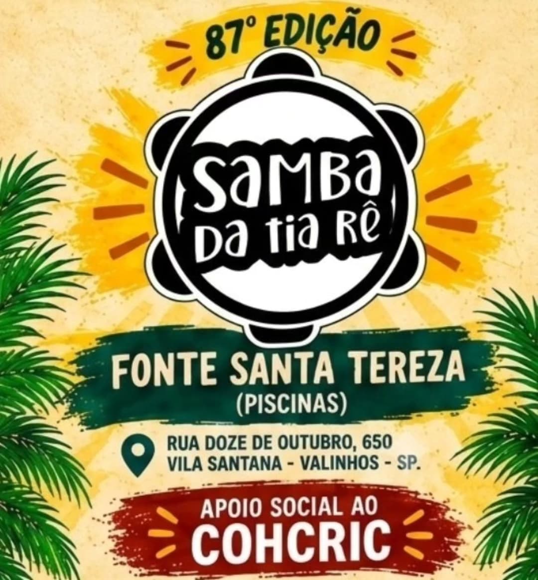 Flyer de Samba da Tia Rê