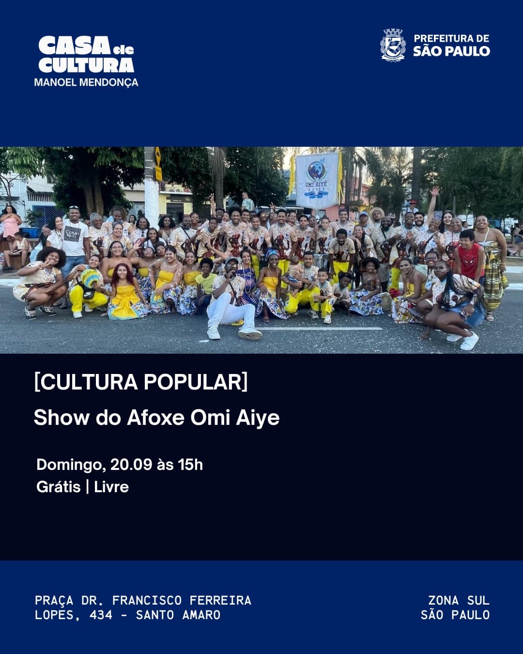 Flyer de Afoxé Omi Aiye