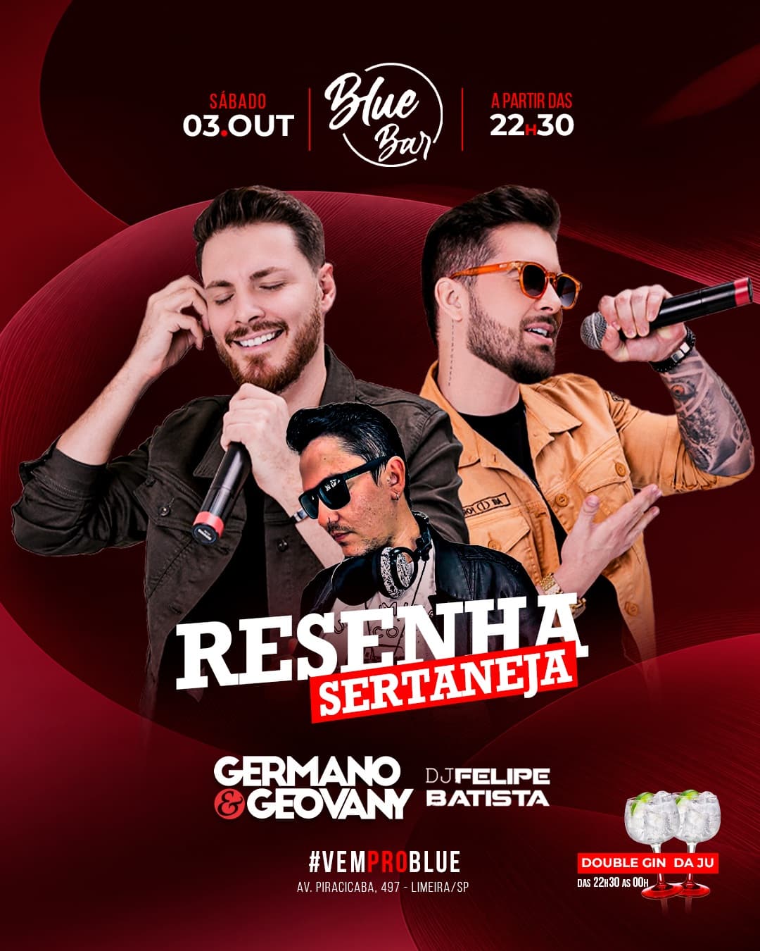 Flyer de Germano e Geovany e DJ Felipe Batista
