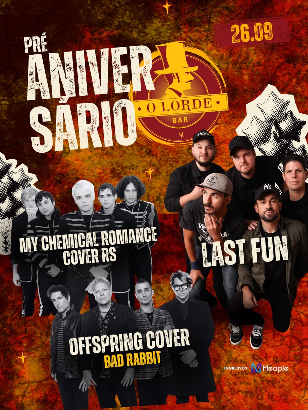 Flyer de My Chemical Romance Cover RS, Bad Rabbit e Last Fun