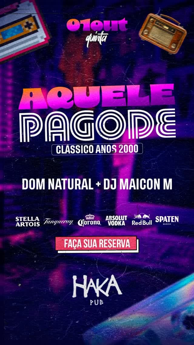 Flyer de Aquele Pagode, Clássico Anos 2000 e mais 1 artista