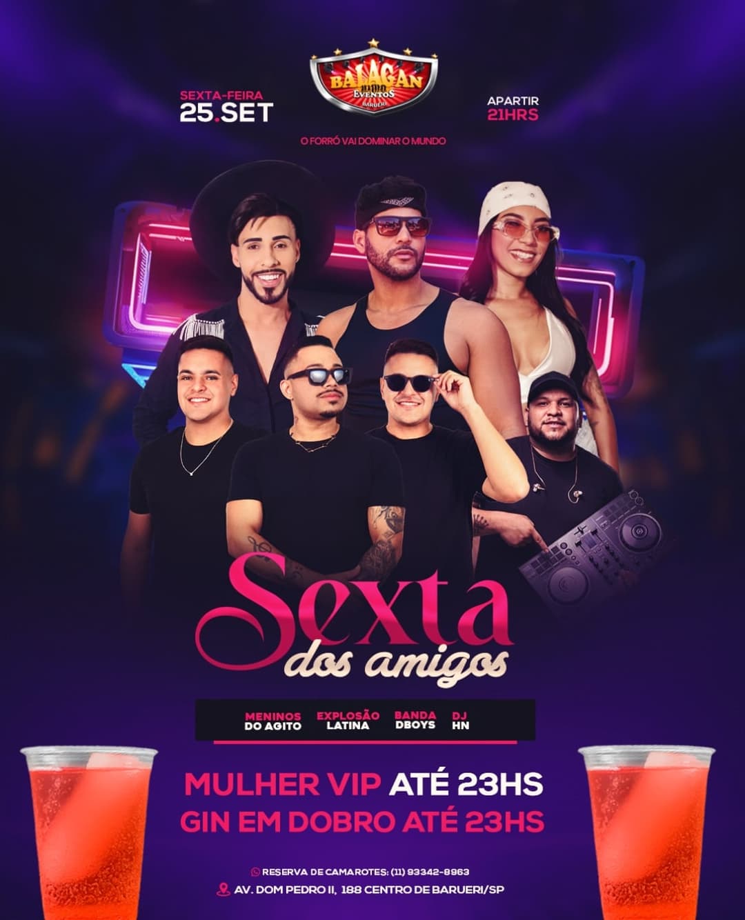 Flyer de Meninos do Agito, Explosão Latina, Banda DBoys e DJ HN