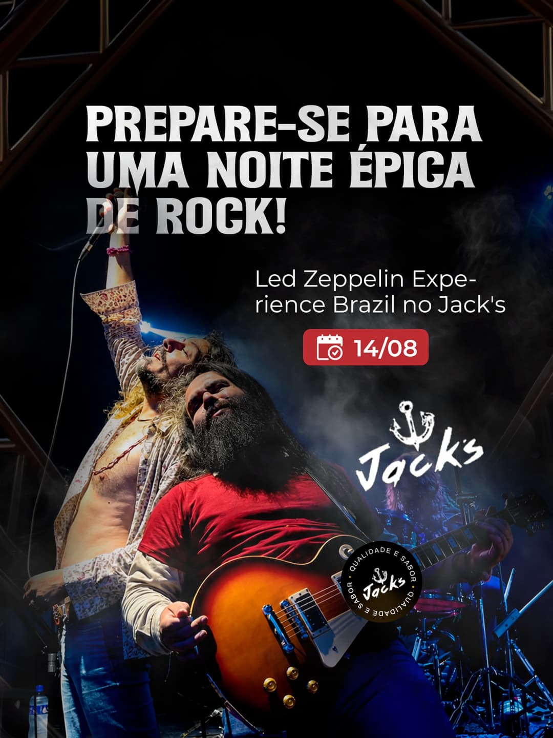 Flyer de Led Zeppelin Experience Brazil, VFF e mais 6 artistas