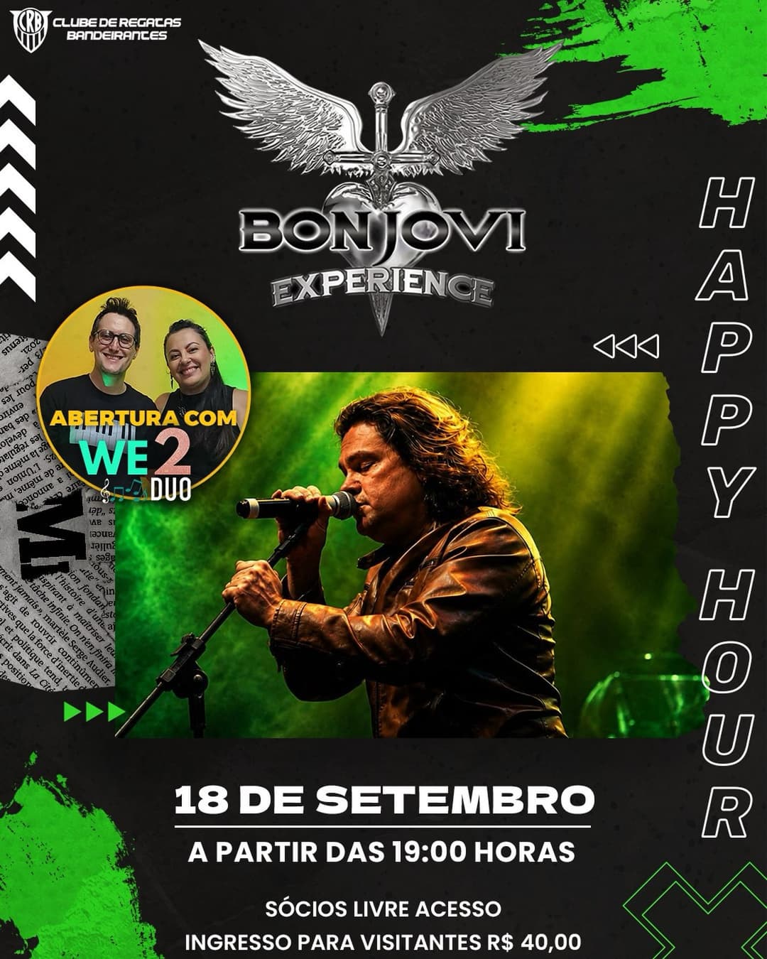 Flyer de Bon Jovi Experience e We2 Duo