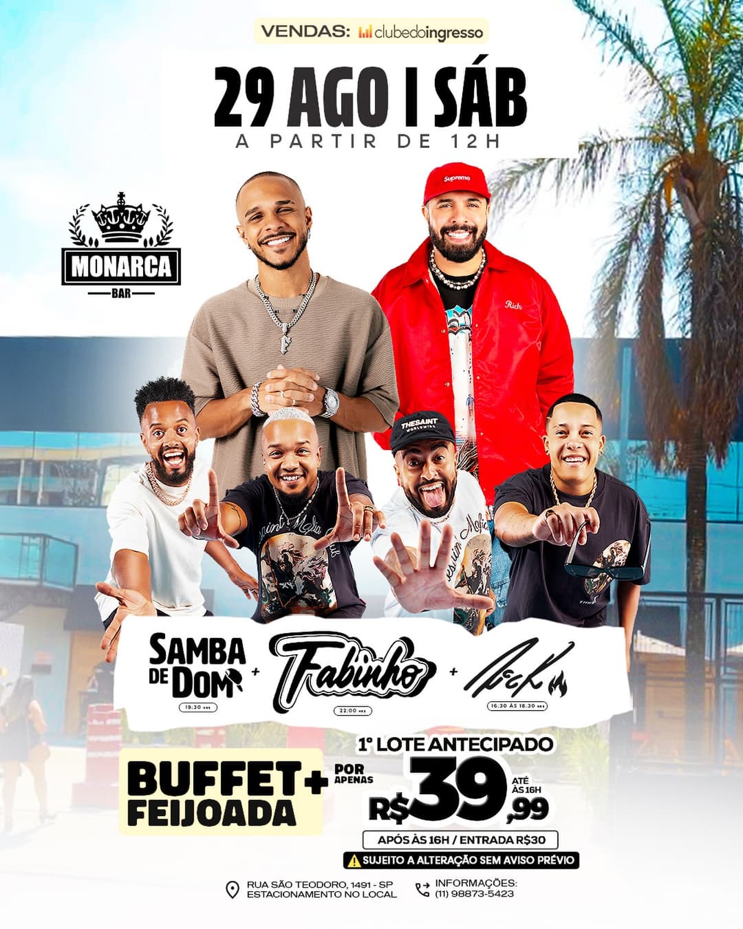 Flyer de Rick, Samba de Dom e Fabinho