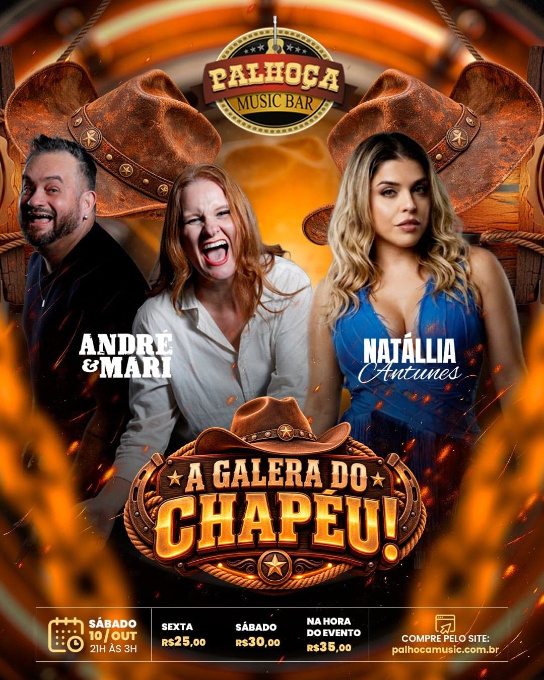 Flyer de André e Mari e Natália Antunes