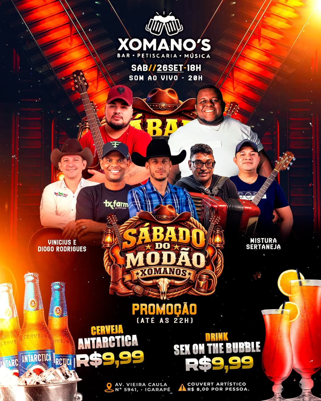 Flyer de Grupo Mistura Sertaneja e Vinícius e Diogo Rodrigues